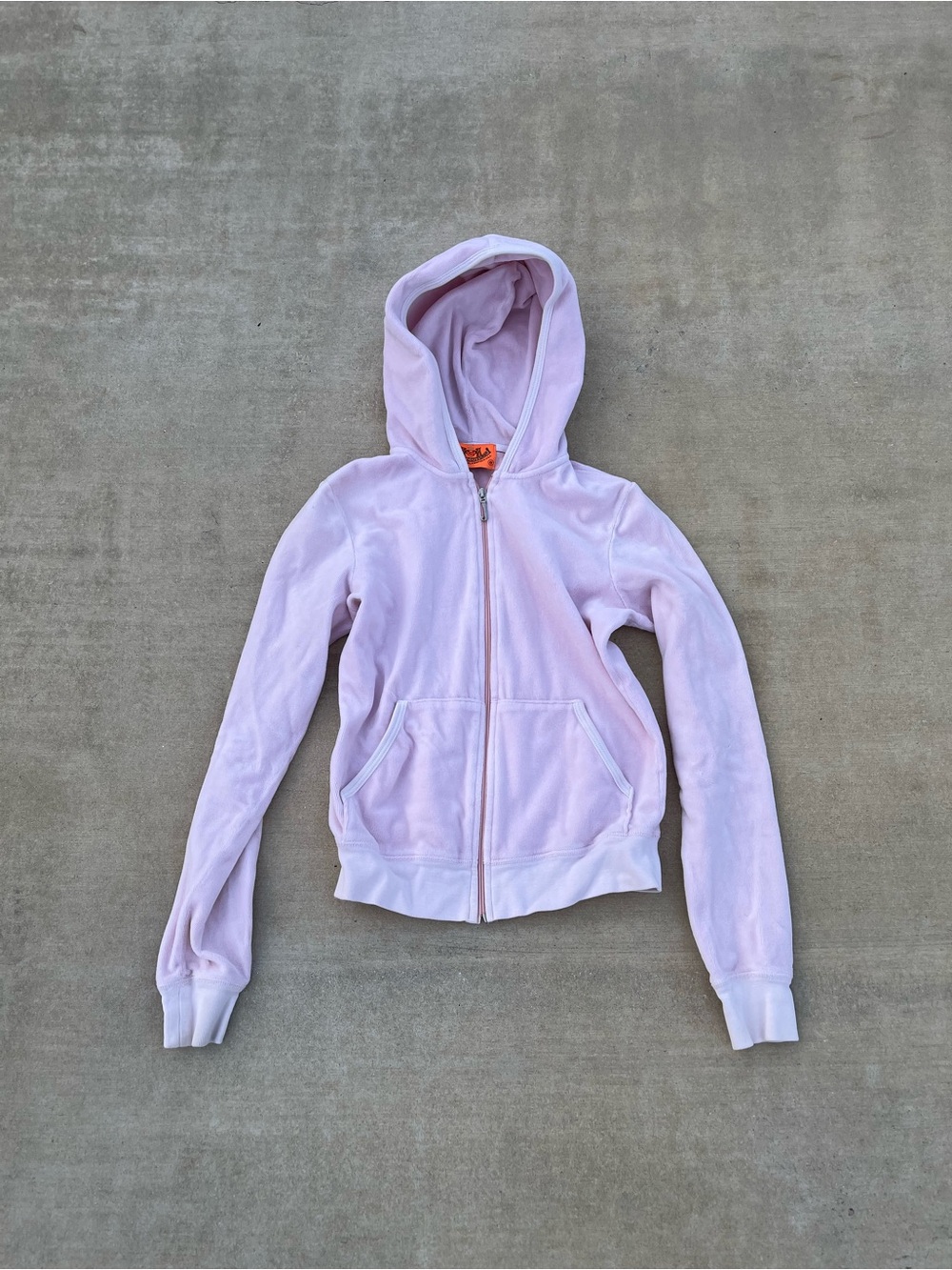 Vintage Juicy Couture Light Pink Velour Zip Hoodie Kid/T size S